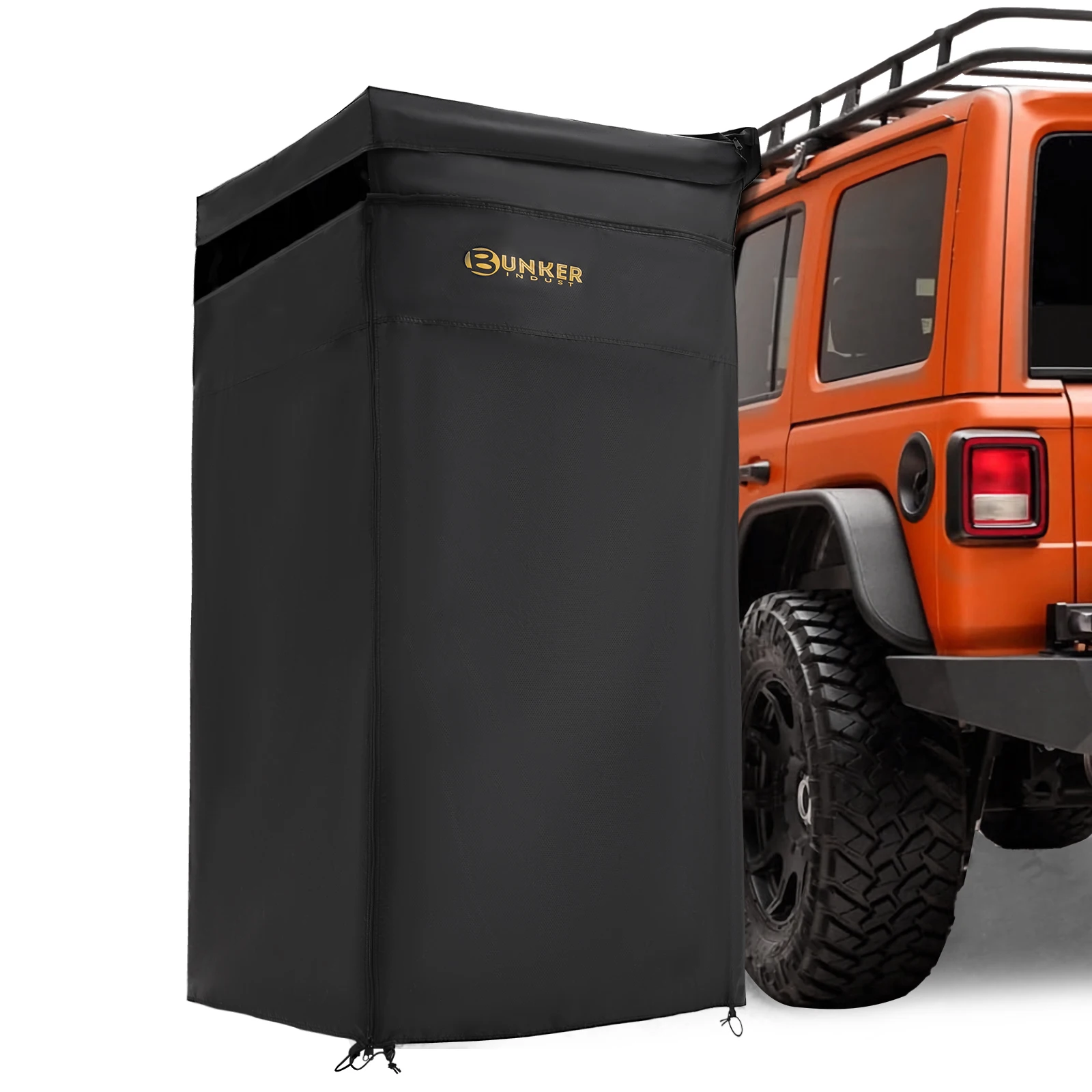 BUNKER INDUST سهل الإعداد قابل للتعديل ارتفاع مركبة جبل التخييم دش خيمة المظلة سيارة الجانب دش خيمة المرحاض الاستحمام خيمة #1