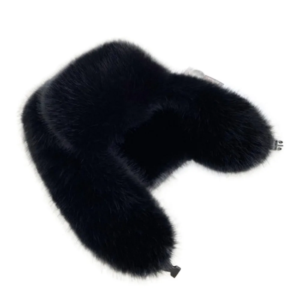 

Casual Faux Mink Fur Lei Feng Hat Solid Color Thickened Skiing Pilot Hat Windproof Keep Warm Earflap Cap Men