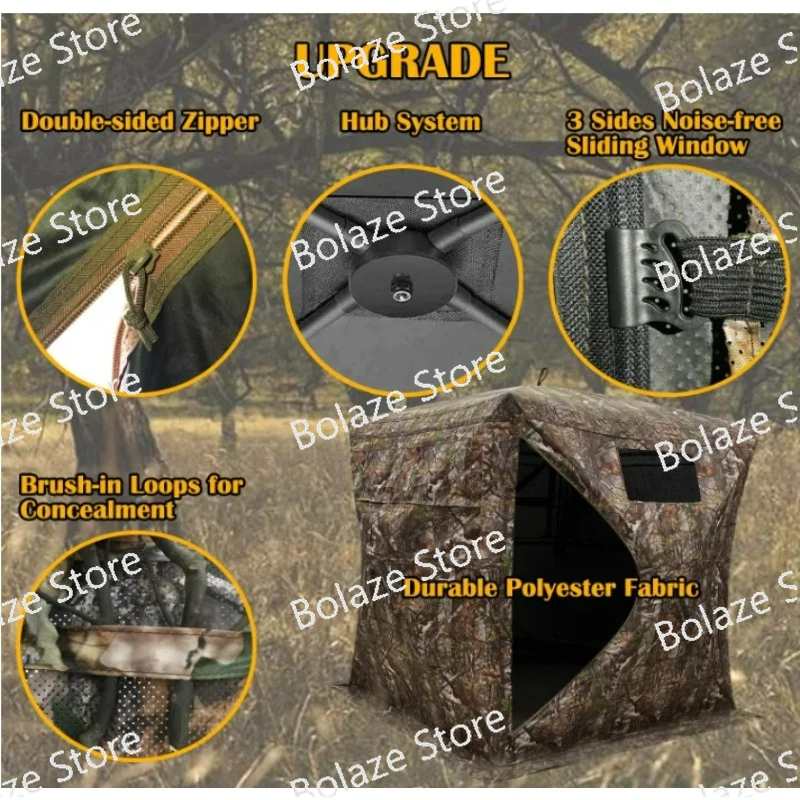 Portable 3 Person 270 See Through Ground Camouflage Hunting Blind Tent