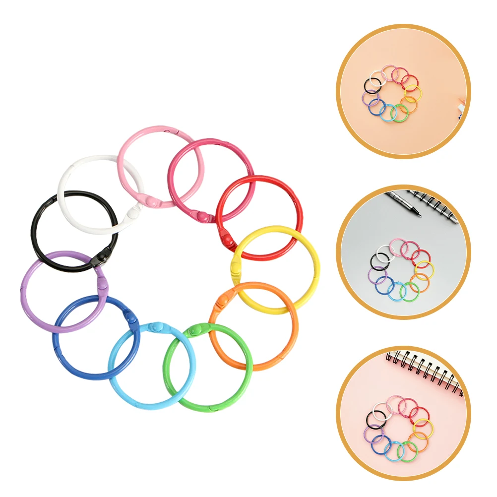 

140pcs Metal Binder Multi-Function Key Rings Round Loose Leaf Hoop Buckles For Index Cards Office Diy Crafting