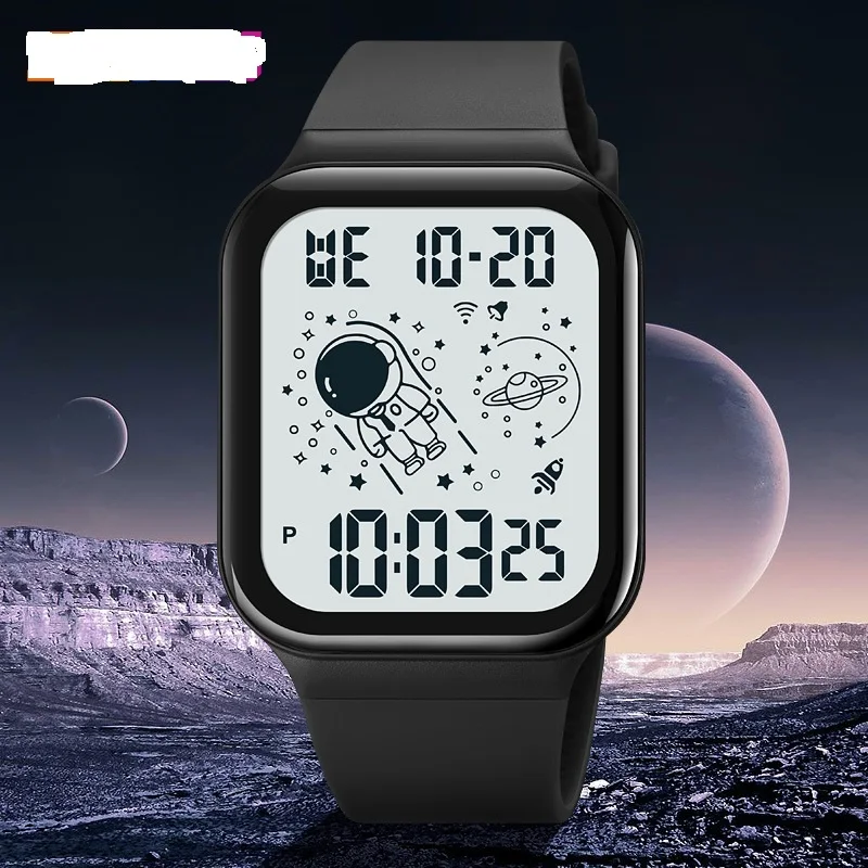 New Creative Astronaut Dial Children Digital Watch Back Light Display Wristwatches for Boys Girls 5Bar Waterproof Kids Watch