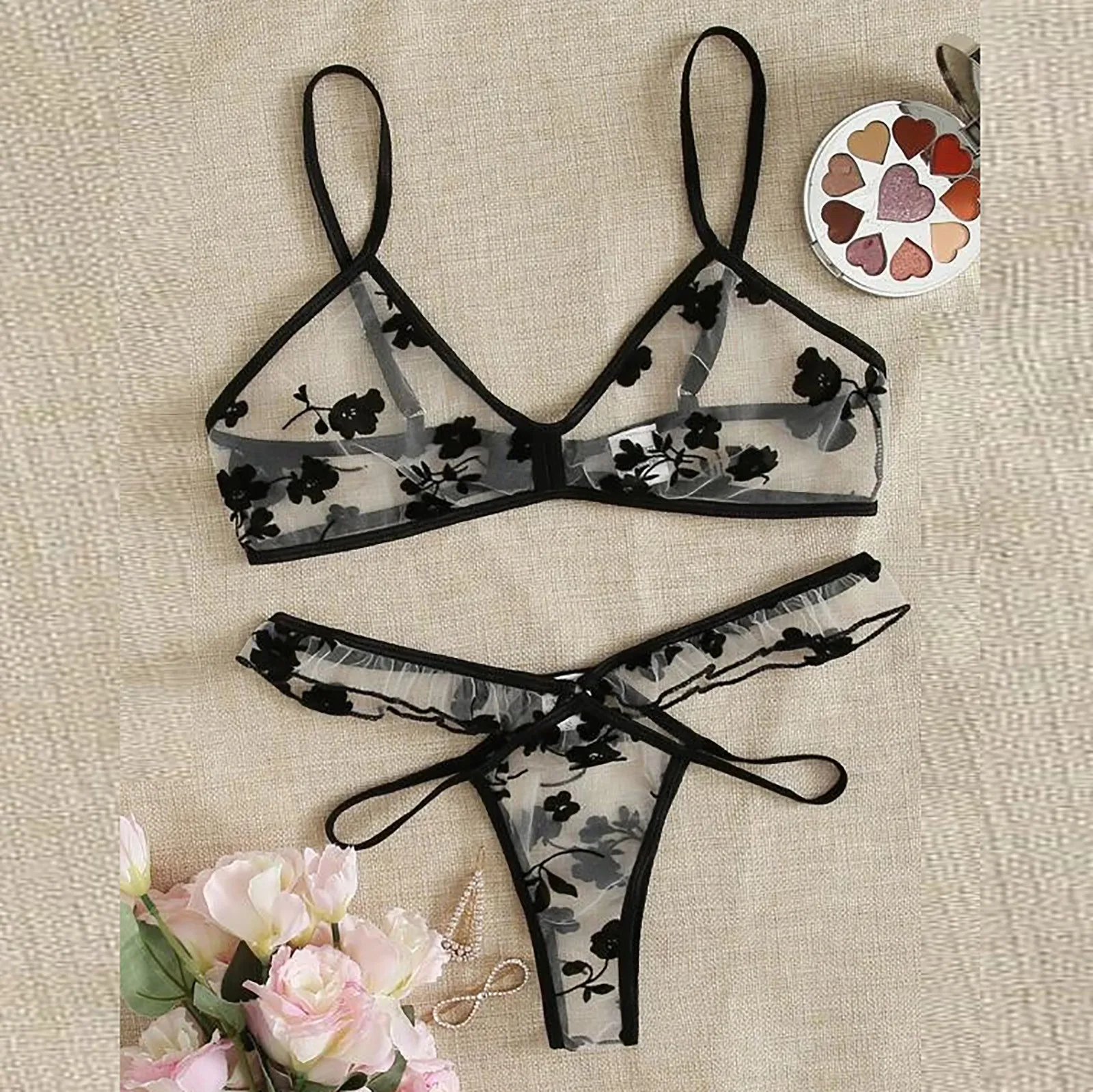 

Women Porno Suit See Through Corset Sexy Lace Mesh Brief Set Floral Print Charming Tangas Open Cup Fun Lingerie Onlyfans