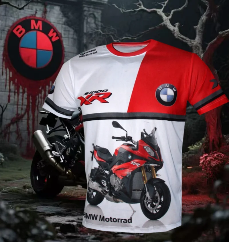 

2025 Summer BMW S 1000 XR Motorcycle Men's Quick-Drying T-Shirt Cycling Suit Racing Suit Short Sleeve Casual Breathable Fashion
