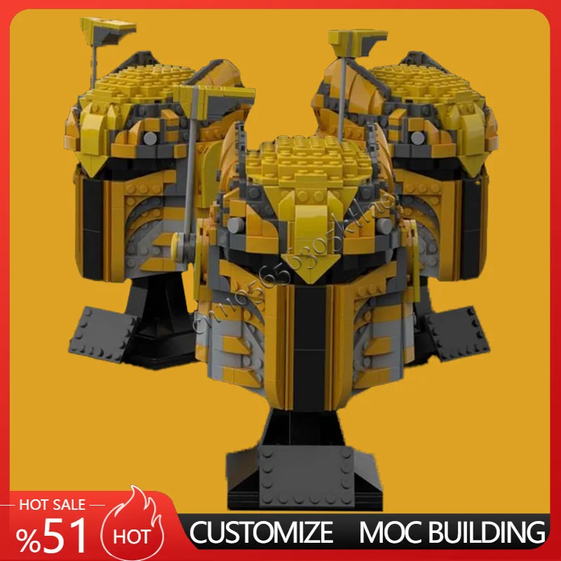 

714PCS Star Plan MOC Helmet Ursa Wren MOC SpaceShip Battle Model Building DIY Blocks Architecture Education Assembly Model Toys