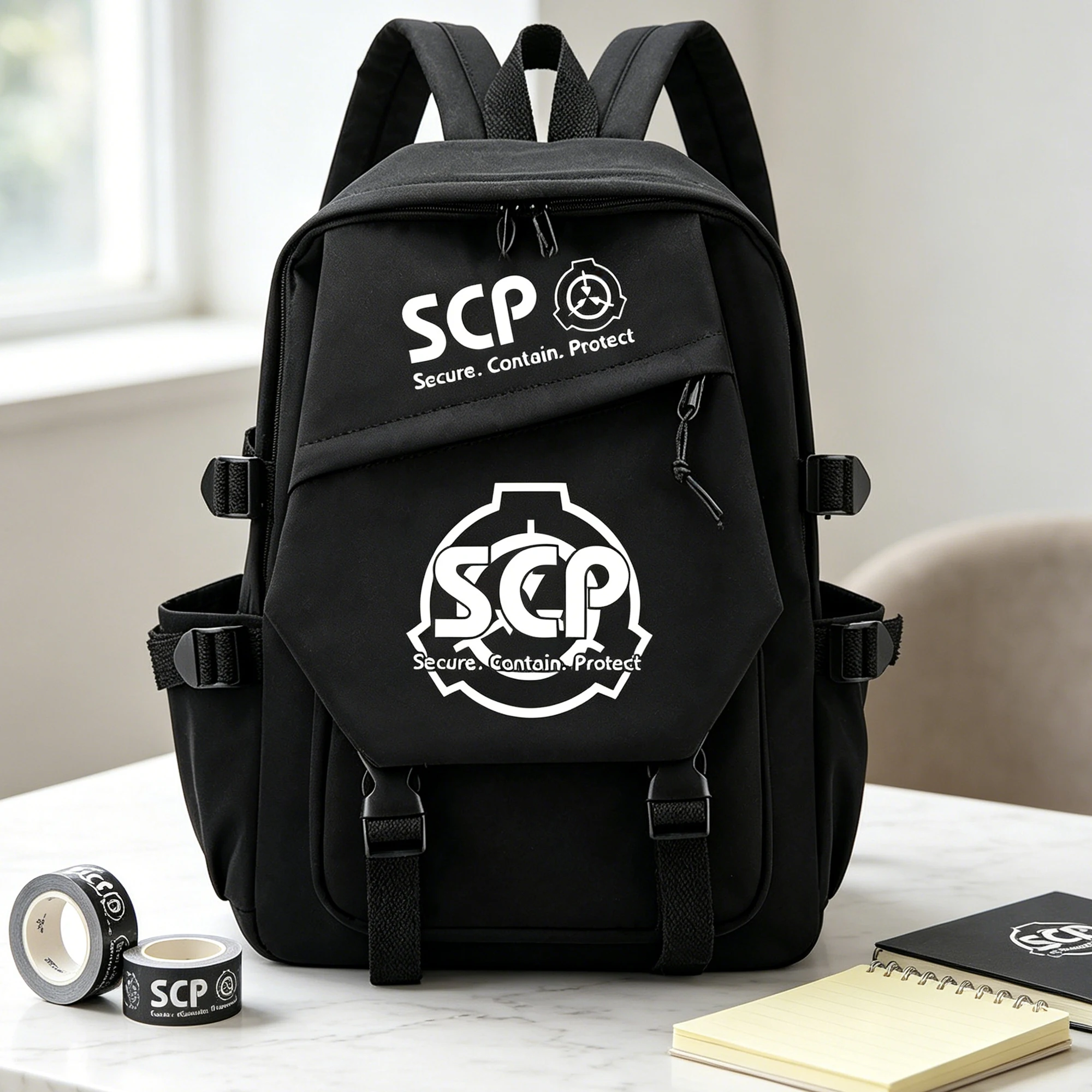 

SCP Foundation Cartoon School Bags Nylon Women Travel Backpack Anime SCP Bookbag Kawaii Laptop Bagpack Girls Shoulder Bags