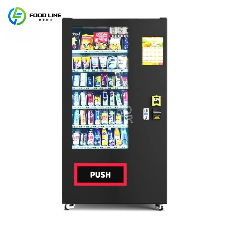 Custom Distributeur Automatique Refrigeration Button Operated Touchscreen Smart Drink and Snack Vending Machine for Retail Items