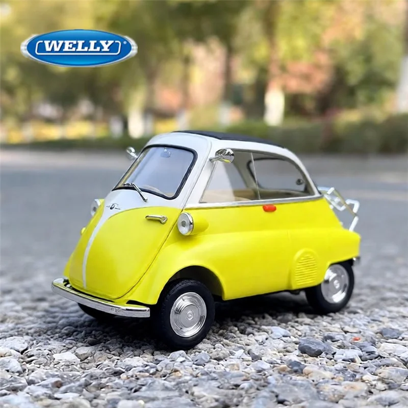 

WELLY 1:18 BMW Isetta: Коллекционная модель автомобиля из сплава, металлическая игрушка, классический винтажный автомобиль, имитация, подарок для детей