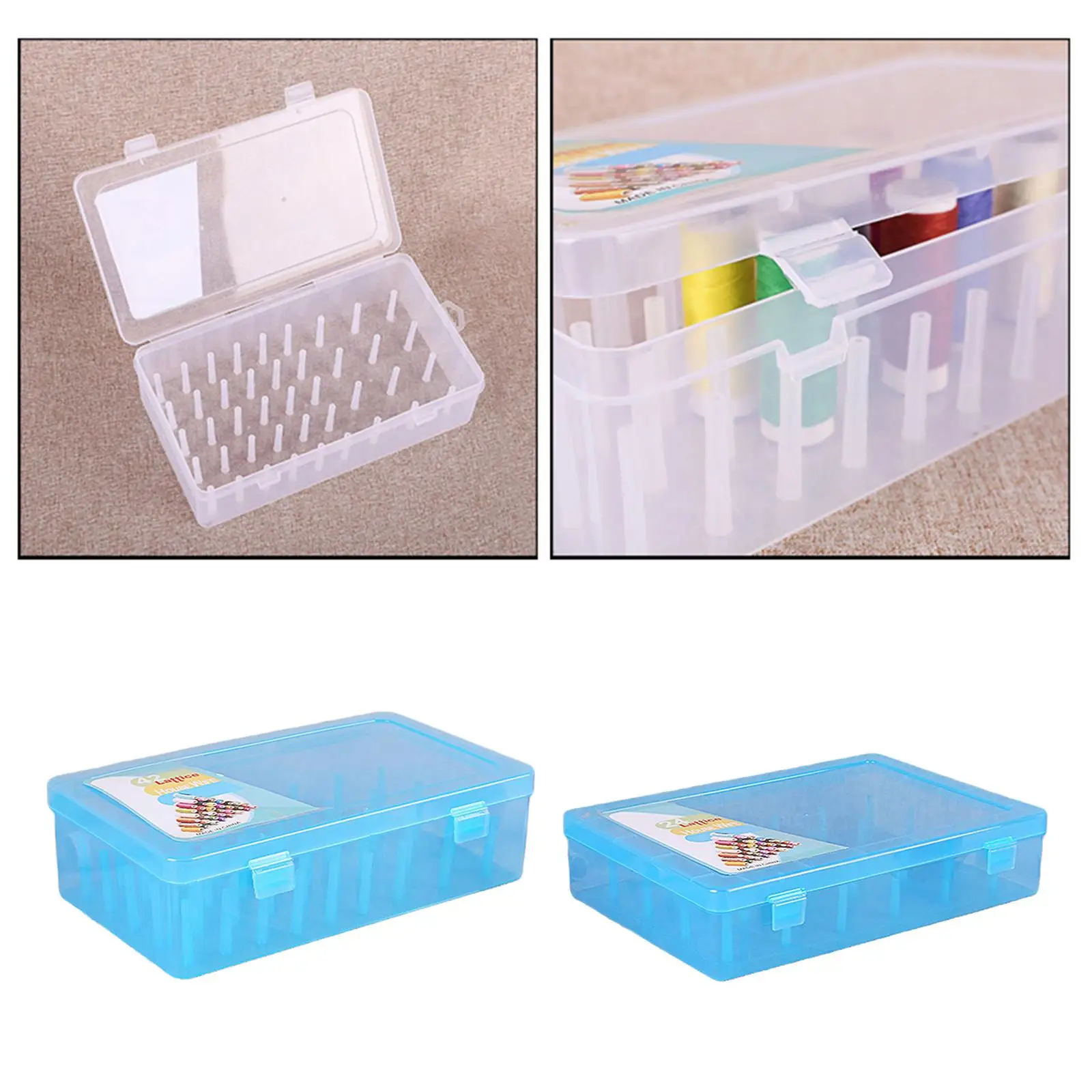 Sewing Thread Bobbin Organizer Storage Box Holder Empty Plastic Case for Spools Craft Sorting Embroidery Thread Protection