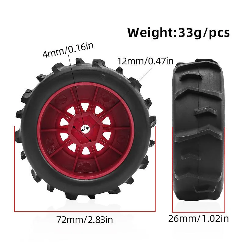 1/16 MOJAVE GROM Pneu de areia Pneu de água para Arrma RC Car Upgrade Parts Acessórios