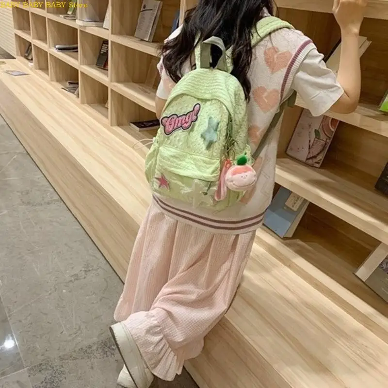 

Q81A School Backpack for Women Laptop Backpack Nylon School Book Bag Teenager Girls Large Capacity Rucksack Travel Dayapck
