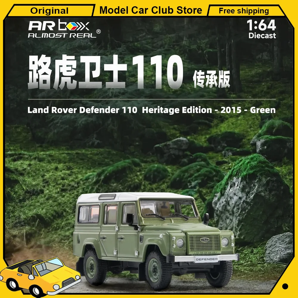 

Almost Real AR Box 1:64 Scale LAND ROVER DEFENDER 110 Heritage Edition 2015 Green Alloy Car Model Diecast Collection Hobby Toys