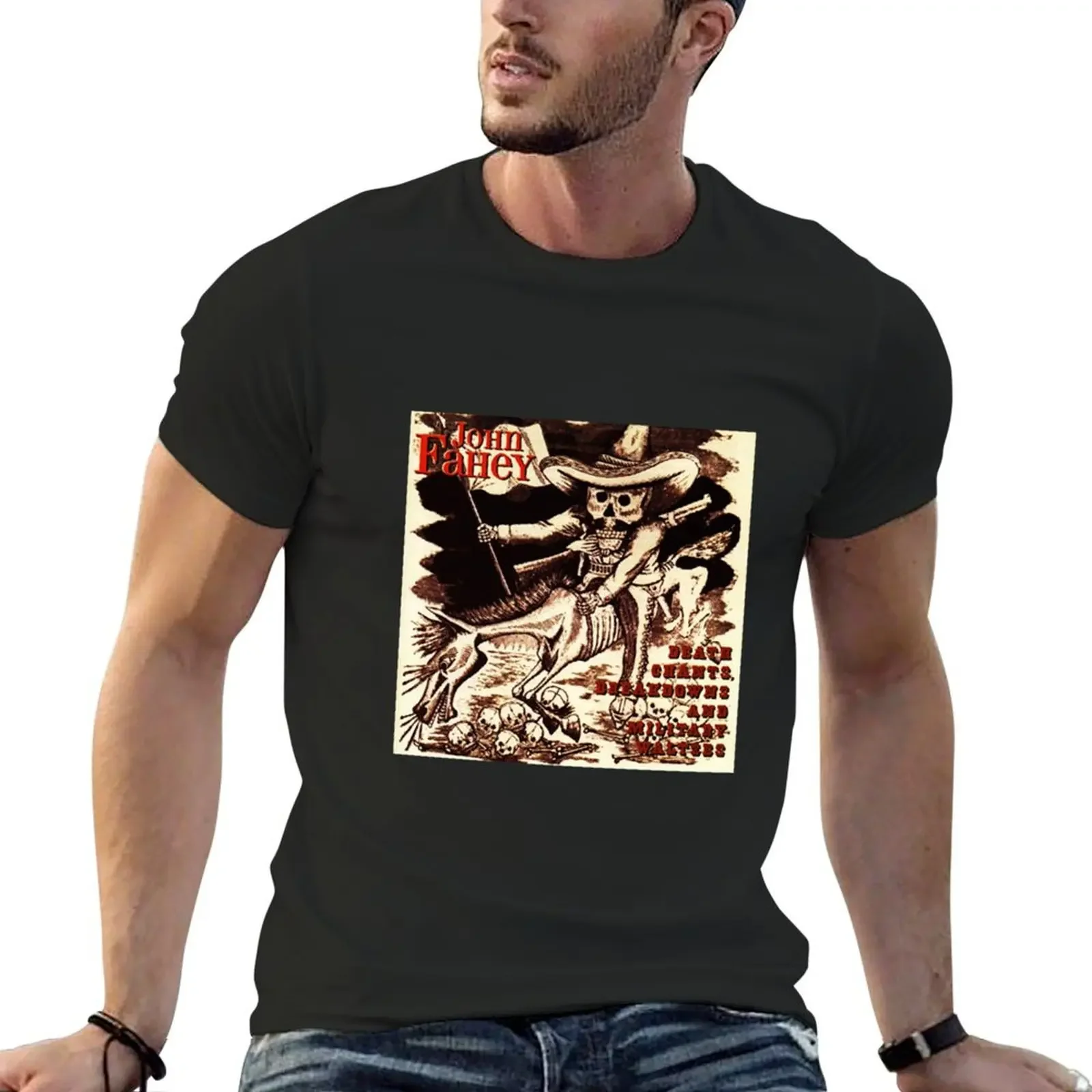 John Fahey , a guitarist T-Shirt boys whites summer clothes Blouse vintage anime shirt plain black t shirts men