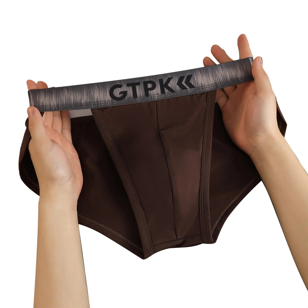 Men Cotton Briefs High Fork Bulge Pouch Soft Breathable Sports Underwear Mid Waist Solid Color Daily Classic Male Underpants