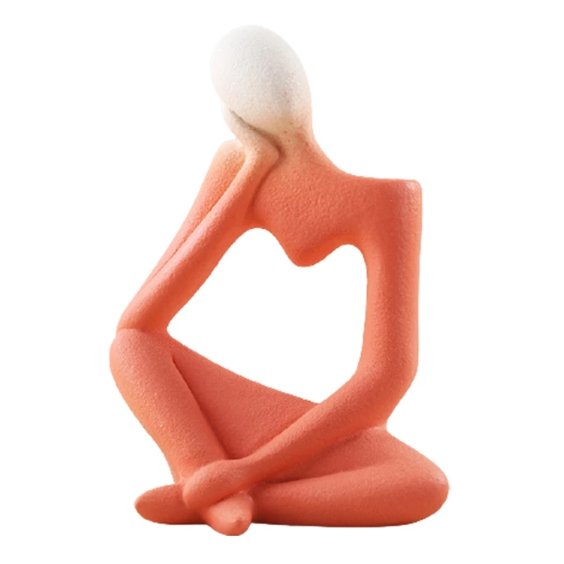 Modern Resin Abstract Thinker Statue For Decoration Simple Sculpture Figurine Office Ceramics Vase Home Decor