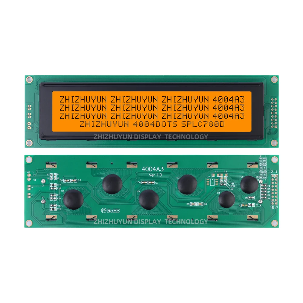 Tela Matriz de Pontos de Caracteres, Tela LCD Inglês, Vários Idiomas, Luz Laranja, Caracteres Pretos, 40X4, 4004A3