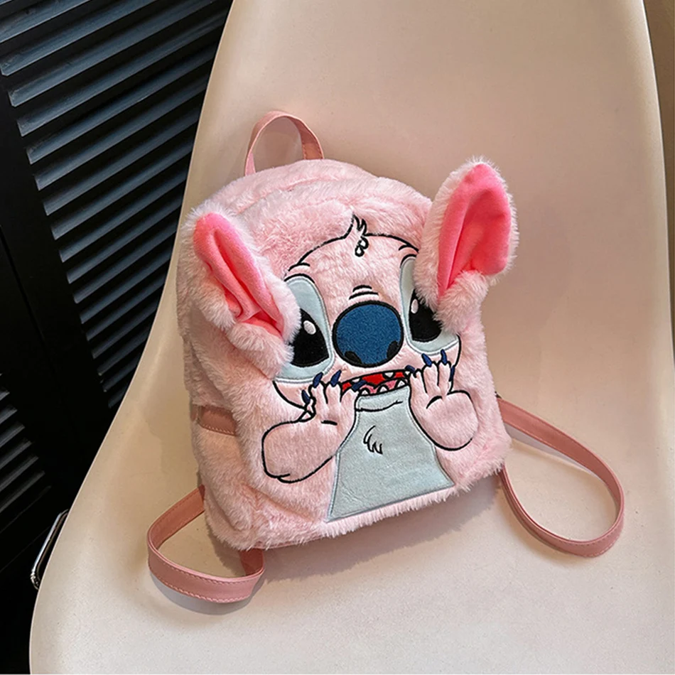 Disney Stitch New Plush Backpack Cartoon Fashion 3D Mini Women\'s Backpack Large Capacity Cute Children\'s Schoolbag High Quality