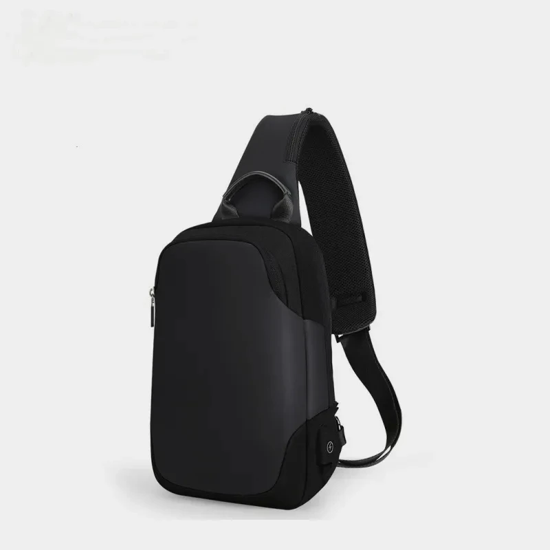 Bolsa de peito multifuncional à prova d\'água bolsa de ombro com carregamento USB bolsa crossbody casual