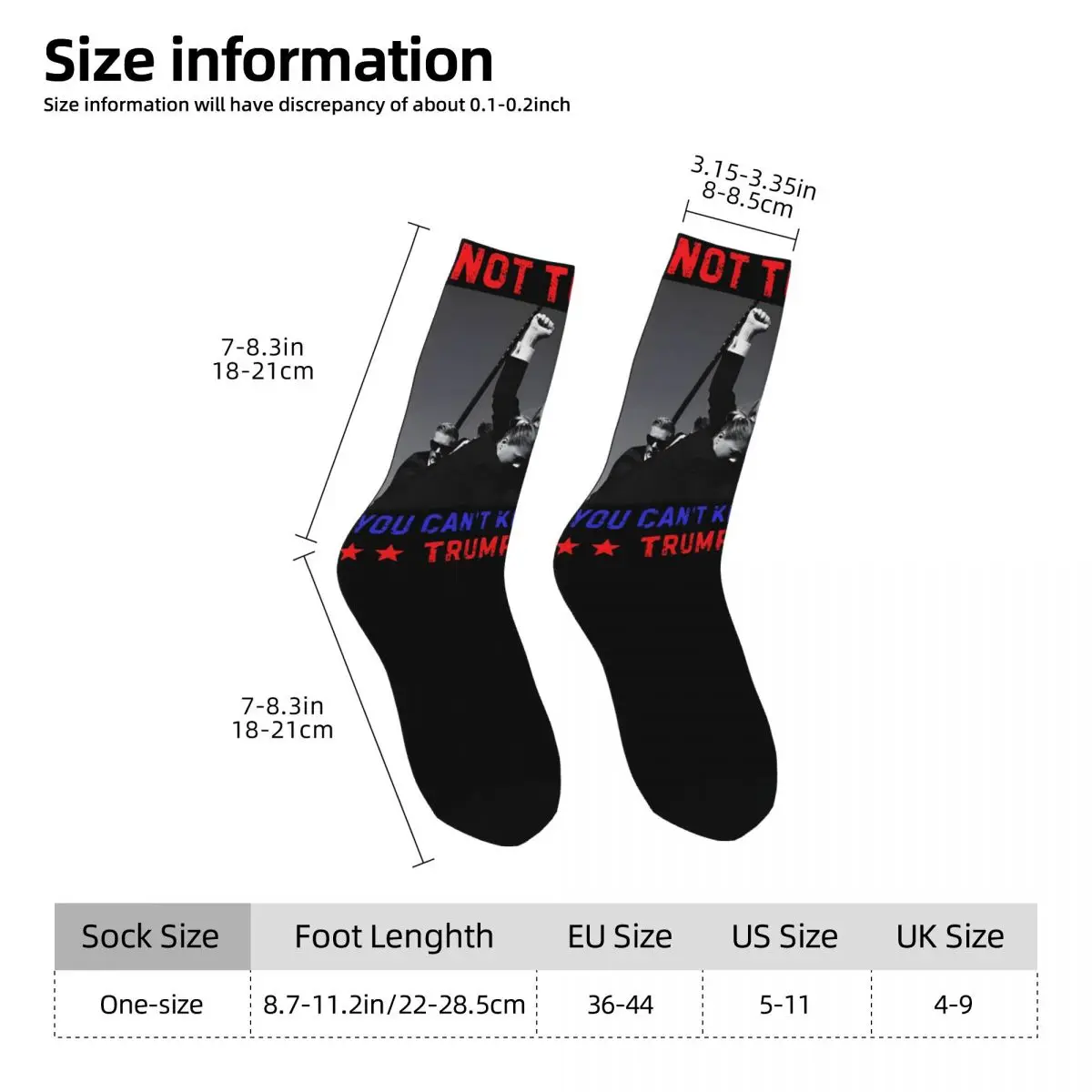 Nie dzisiaj Trump Shooting Assassination Attempt Theme Crew Socks Merch dla kobiet Przytulne skarpetki wizytowe