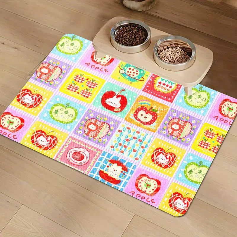 VIKAMA Cat & Fluffy Dog Diatom Mud Pet Feeding Mat, 8 Designs, Non-Slip Washable Absorbent Dog Cat Mat