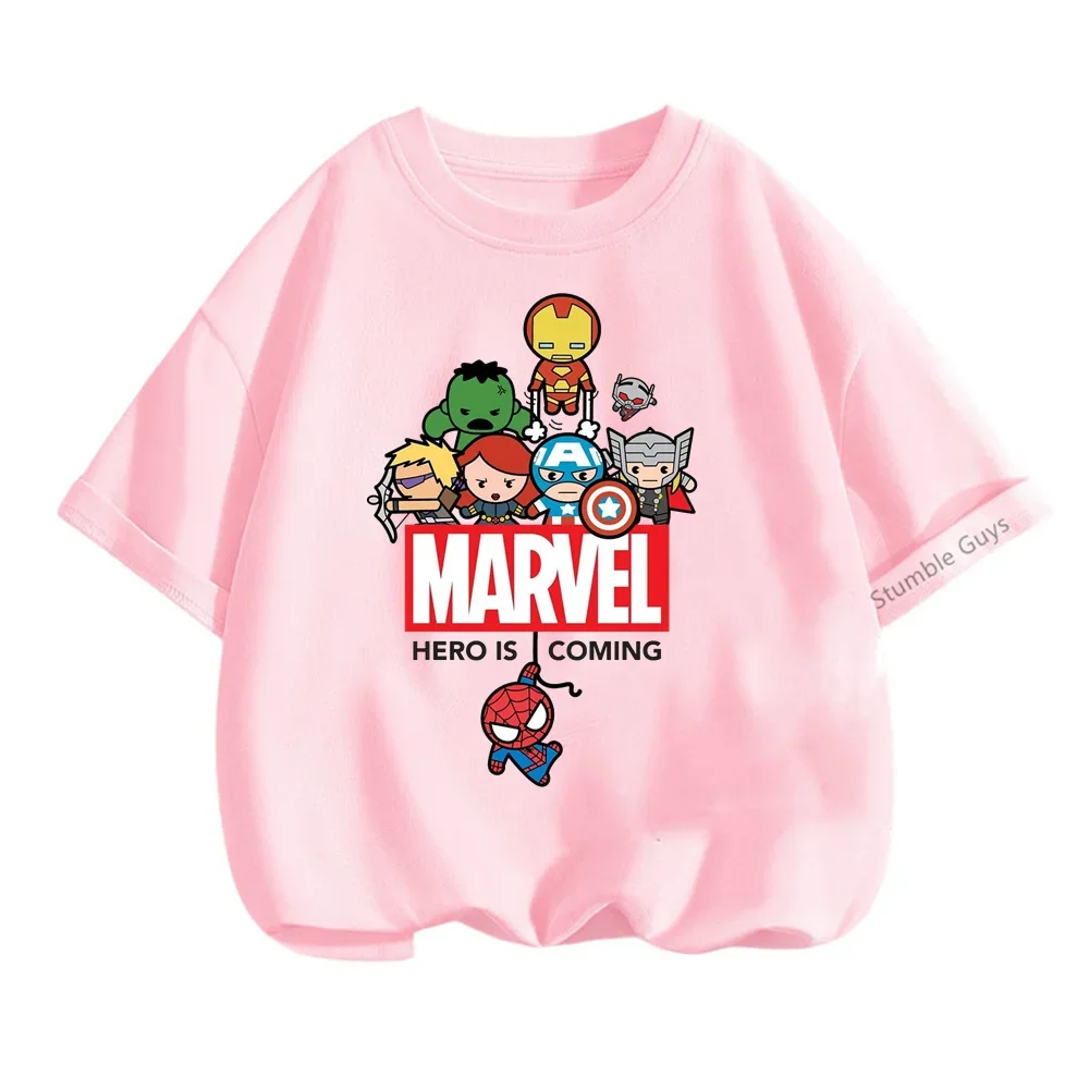 Marvels Child T-Shirts Summer The Avengers Kids T Shirt Children Cartoon Kawaii Casual Clothes Super Hero Top Boy Girl Tee Shirt