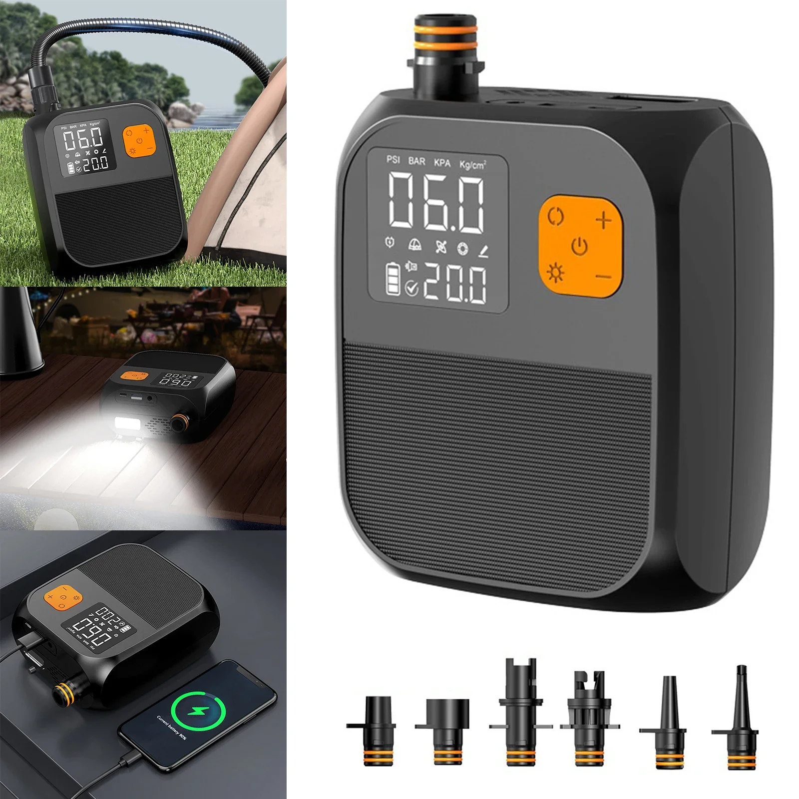 

Electric Air Pump Wireless Air Pump 25PSI Wireless SUP Pump Tire Inflator Dual-Stage Battery Paddle Board Pump for Inflatable