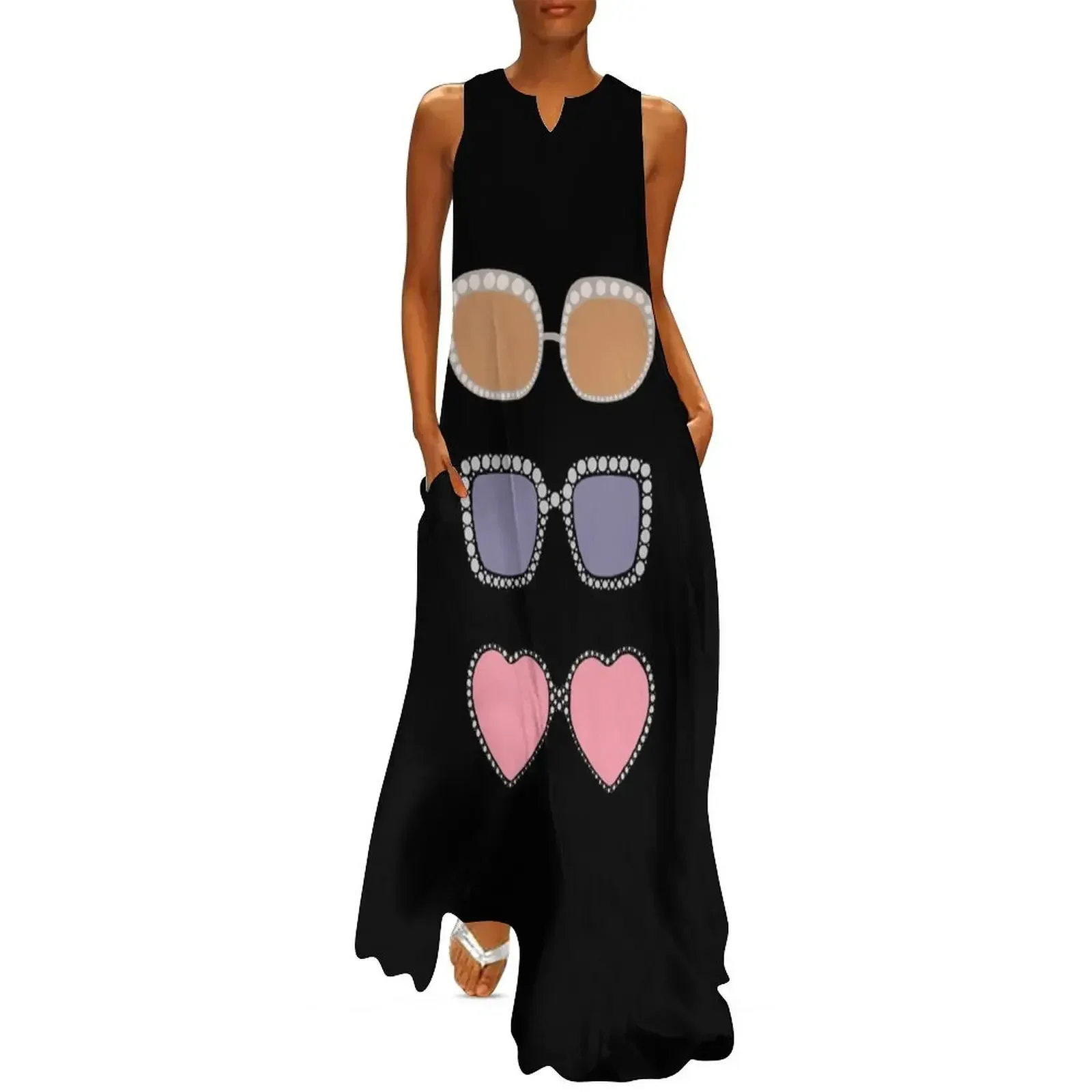 

Vintage Elton Music John Sunglasses 3 Packs Long Dress Evening gown Dress