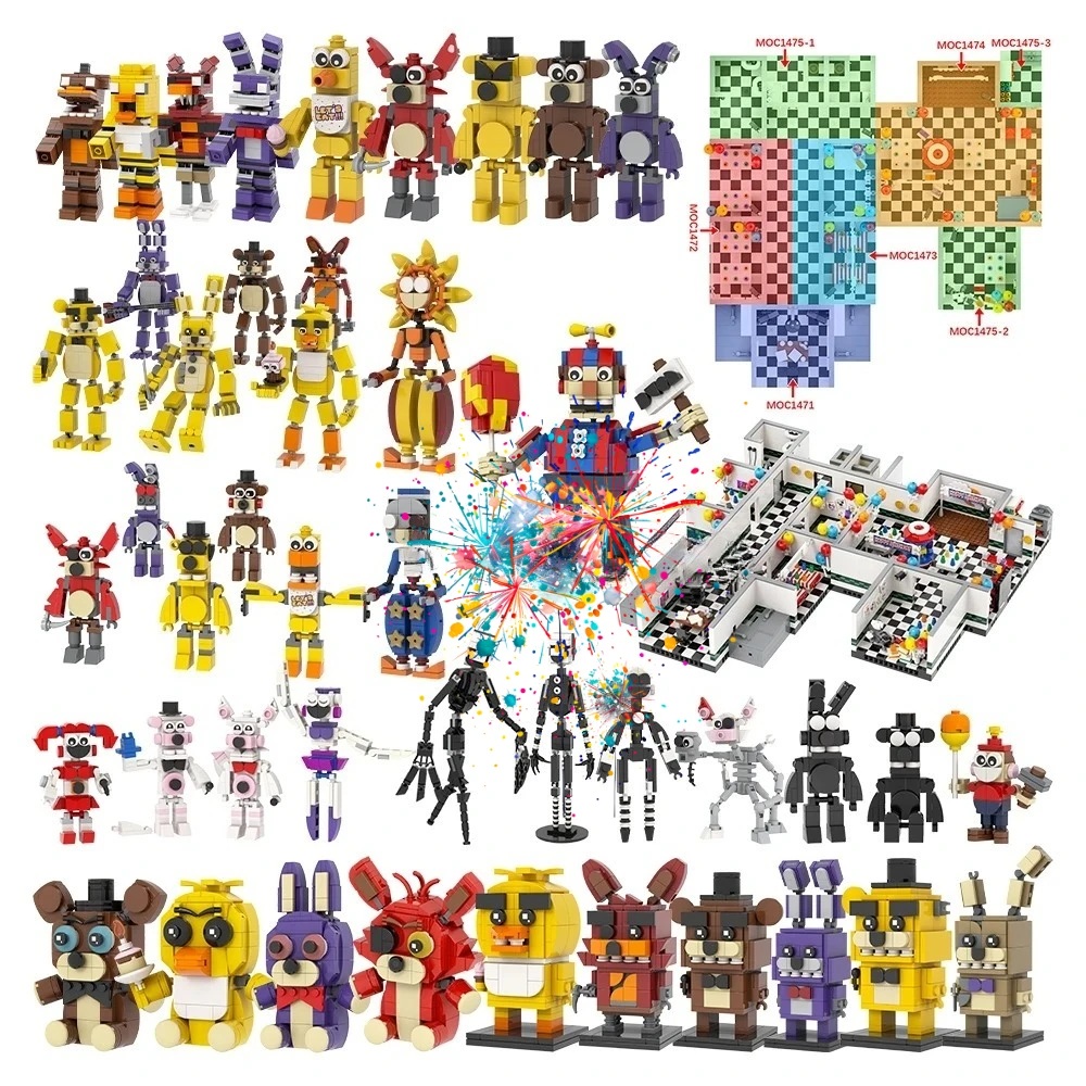 

MOC Night Bear Set Brick Horror Game Figure Monster Assembly Compatible Building Blocks Toys For Children Friends Gift Construct