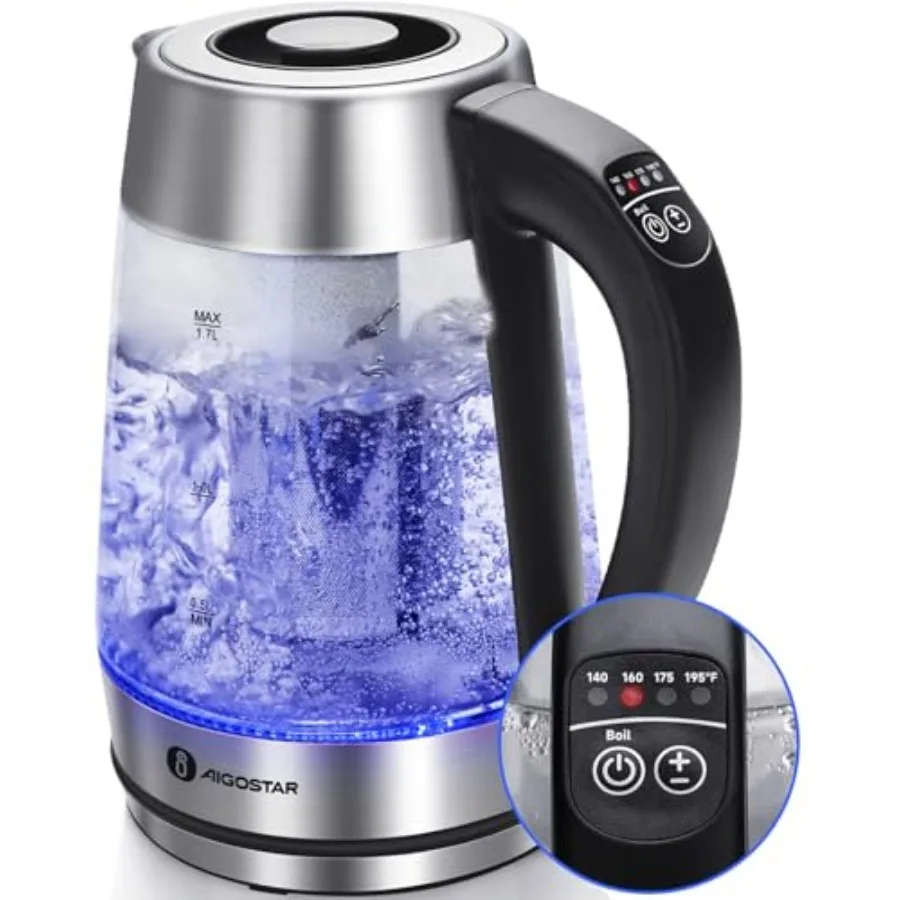 

Electric Kettle Tea Kettle with Temperature Control and Tea Infuser 1500W Hot Water Kettle with Variable Temperature Keep Warm