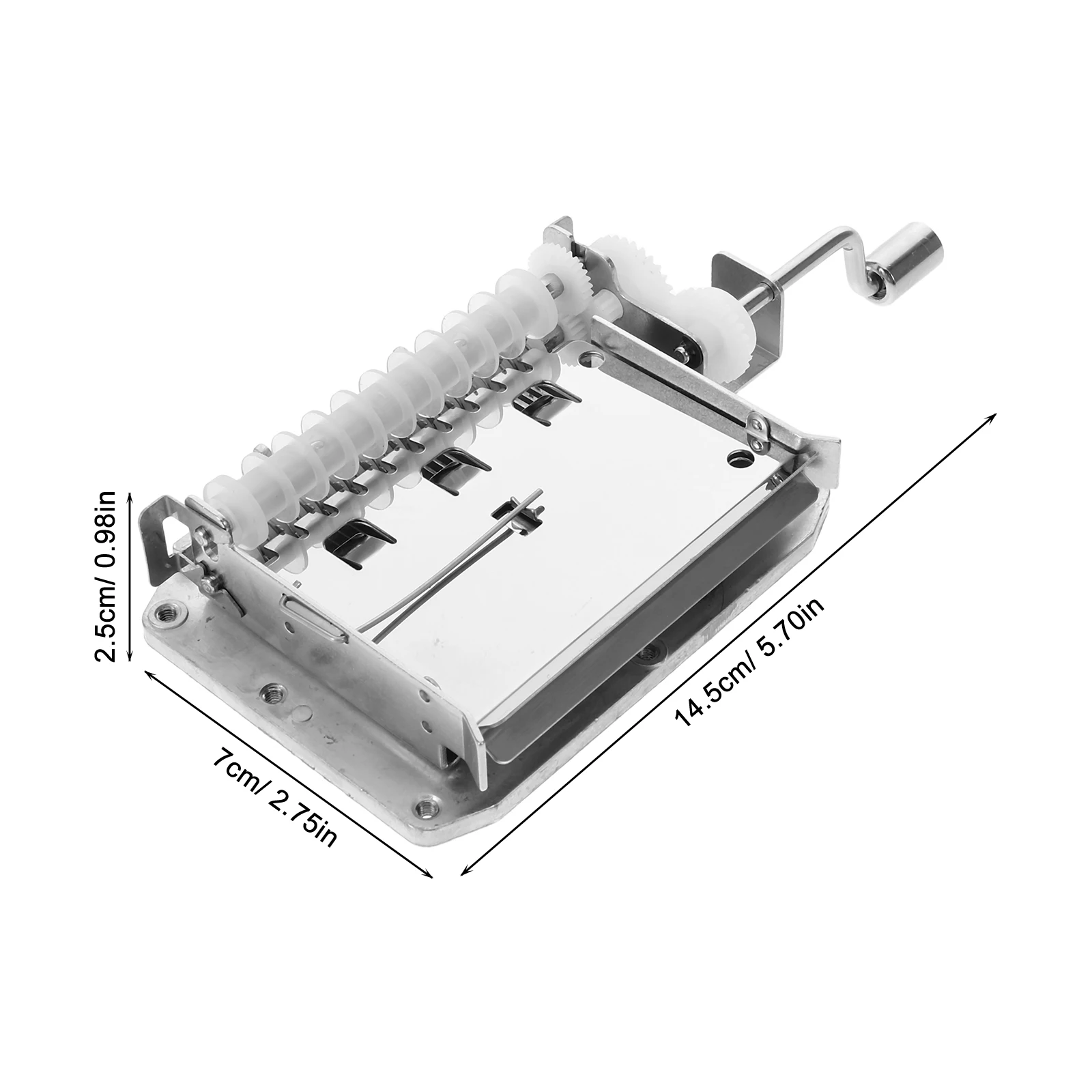 Movimento della carillon a manovella 15 note Nastro per ingranaggi in rame Striscia di carta Parte fai da te Movimento meccanico della carillon
