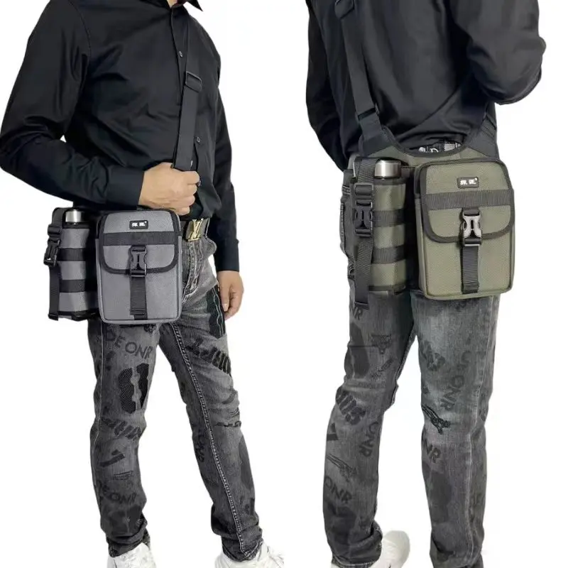 حقيبة كروس للرجال من قماش أكسفورد مقاومة للماء ومقاومة للاهتراء، حقيبة كتف واحدة للسفر بقفل موضع زجاجة المياه