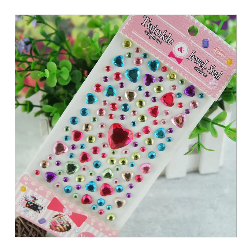 

10pcs Rhinestone Stickers Craft Embellishments Adhesive Diamond Sheets Diy Decorative Art Supplies For