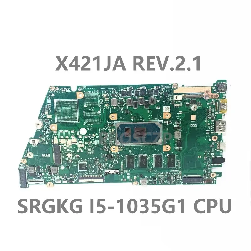 

Материнская плата для ноутбука Asus X421JA REV.2.1, материнская плата с процессором SRGKG I5-1035G 1, 100% полностью протестирована, работает хорошо