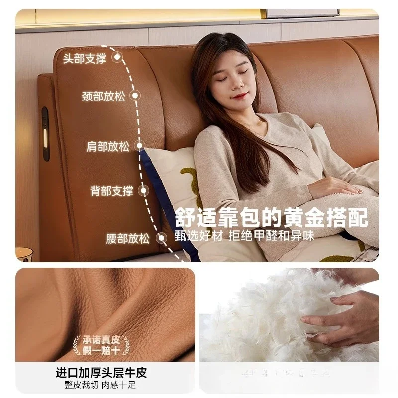 سرير جلدي، تخزين عالي الصندوق، سرير رئيسي إيطالي بسيط #2