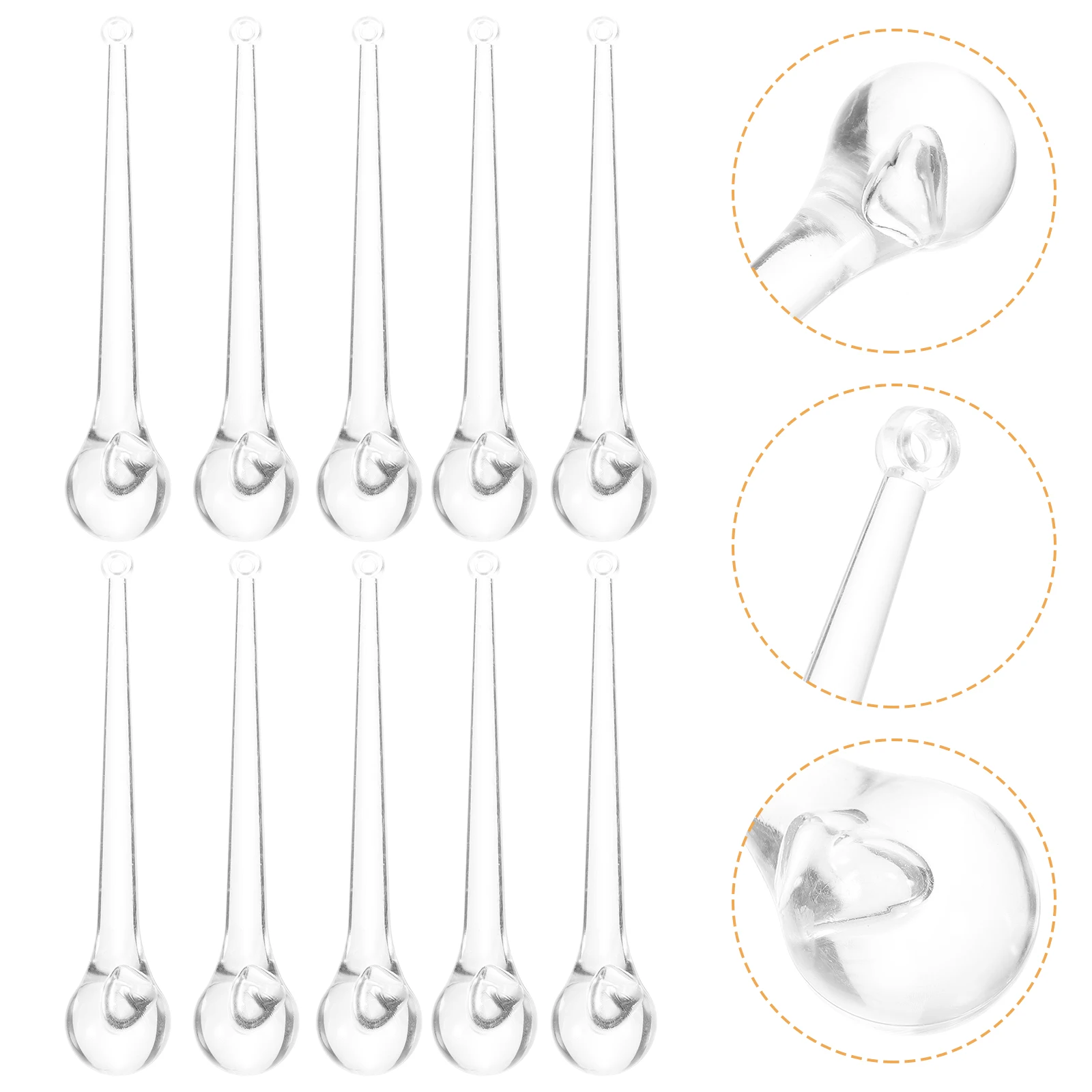 10 قطعة كريستال معلق ديكور الاكريليك قطرة الماء المعلقات لحفل زفاف المنزل تركيب المصابيح تزيين مُثبت