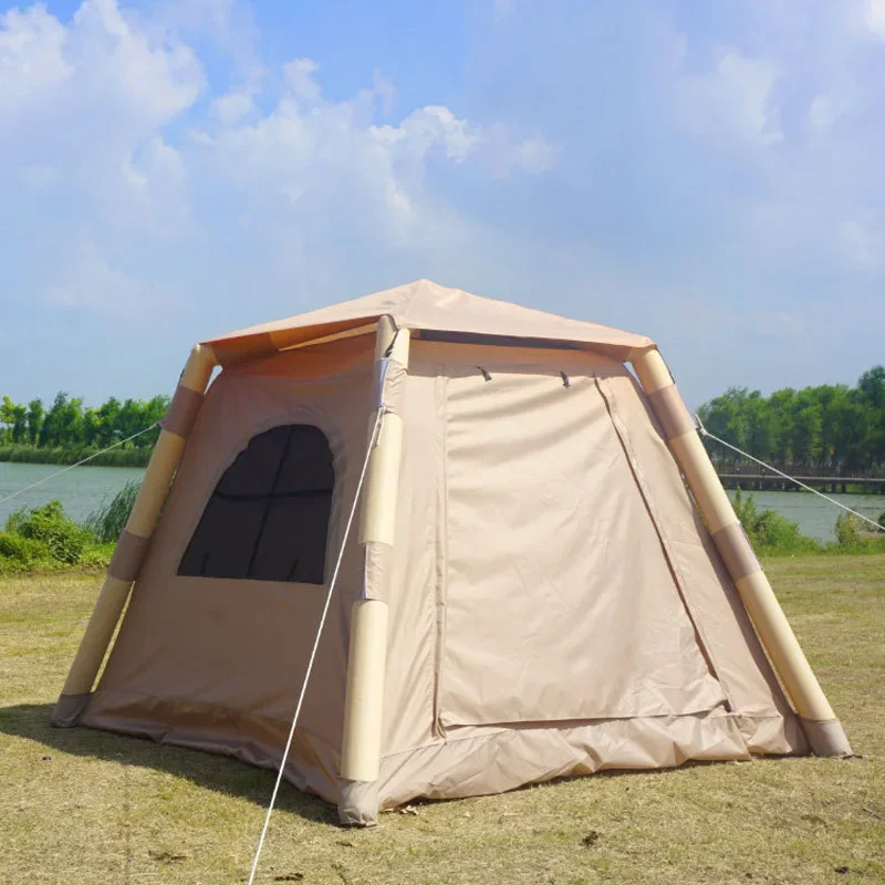 Tiendas de origen, tiendas de campaña familiares impermeables para yurta, tienda de campaña inflable automática mongol de lujo totalmente Glamping para exteriores