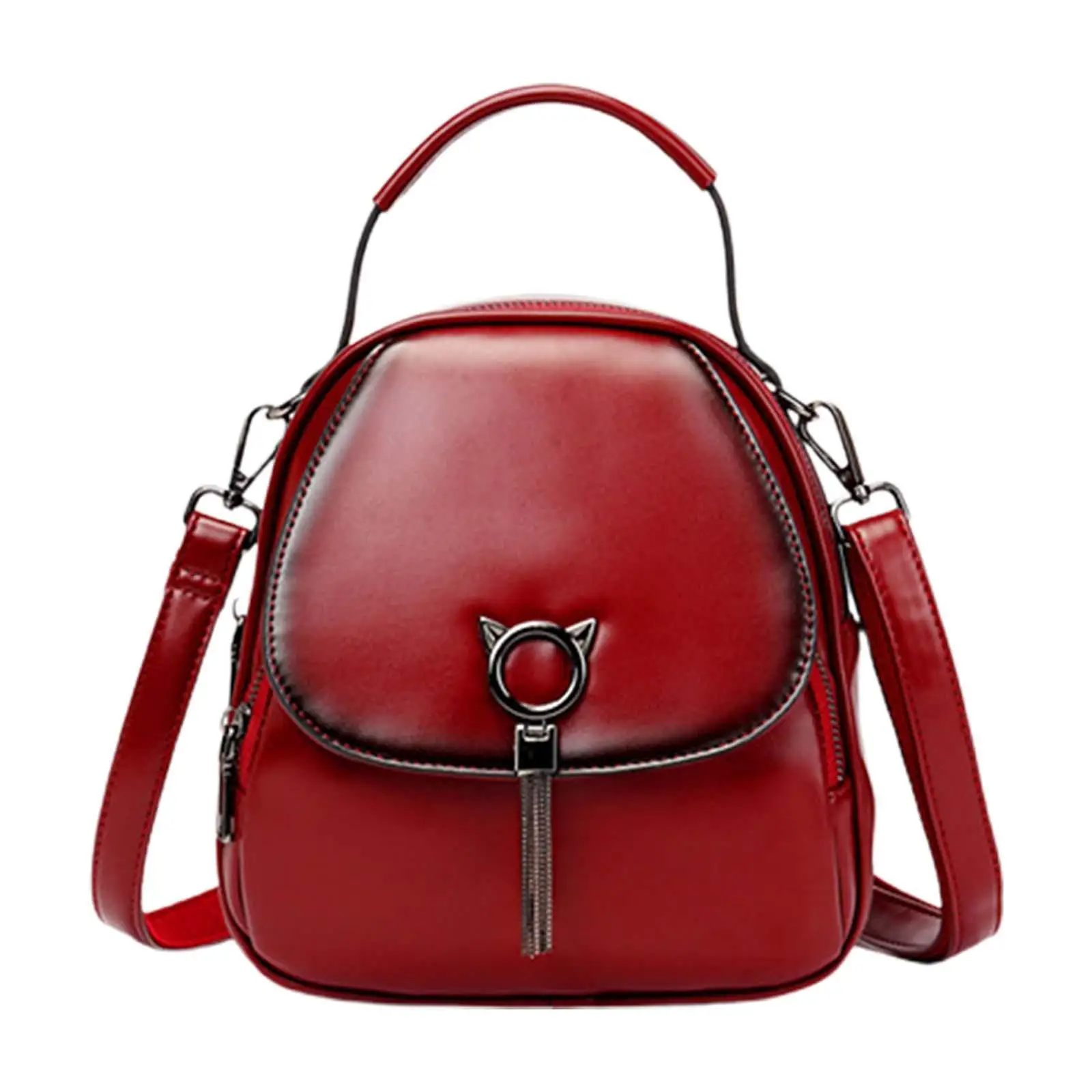 

Women Mini Backpack PU Leather Lightweight Trendy with Zipper Handbag Tote Bag for Commuting Birthday Spring Outdoor Street