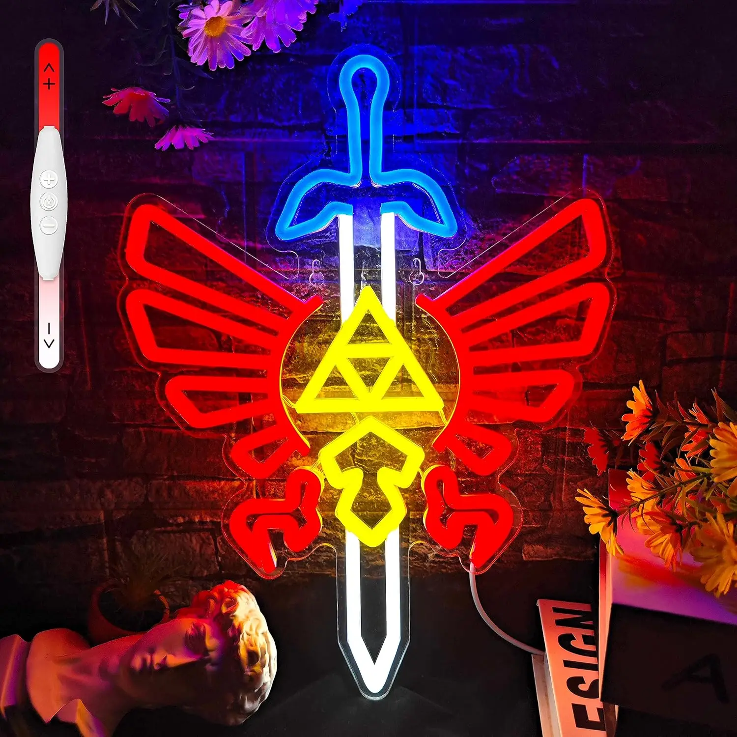 

Neon Sword Wing Wall Light Decor,LED DIY Neon Lamp Kit Easy Assembly Ambient Lighting Indoor Wall Decoration