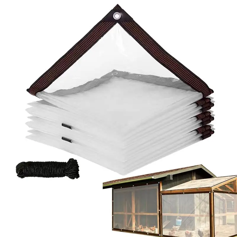 Heavy Duty Tarp Waterproof PVC Tarpaulin With Metal Eyelets Greenhouse Covering Supplies For Outdoor Kennels Decks Barns Garden