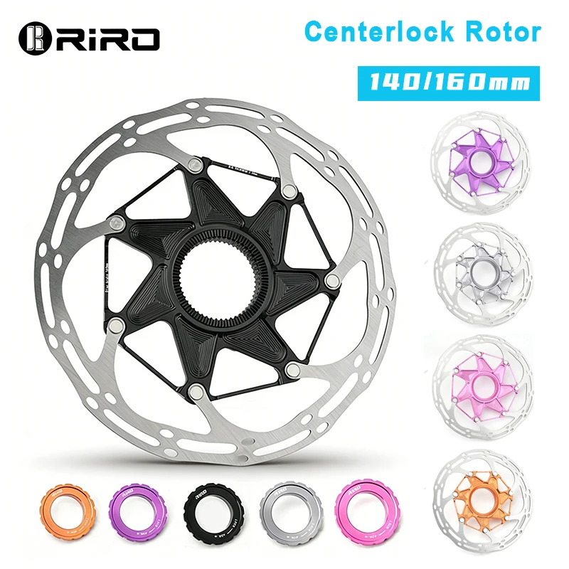 

RIRO Bicycle Center Lock Rotor 140mm/160mm Heat Dissipation Brake Disk Rotor Floating Road Mountain Bike Disc Brake Rotor CNC