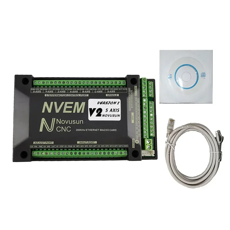 NVEM CNC Motion Controller 200KHz Nvemv2.1 Upgrade 3 4 5 6 Axis Mach3 Control Card Ethernet Interface