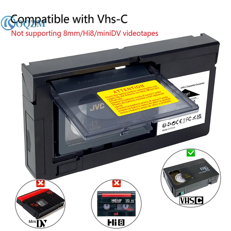 For VHS-C SVHS Camcorders Motorized VHS Cassette Adapter Not For 8mm/MiniDV/Hi8 VHS-C Cassette Adapter