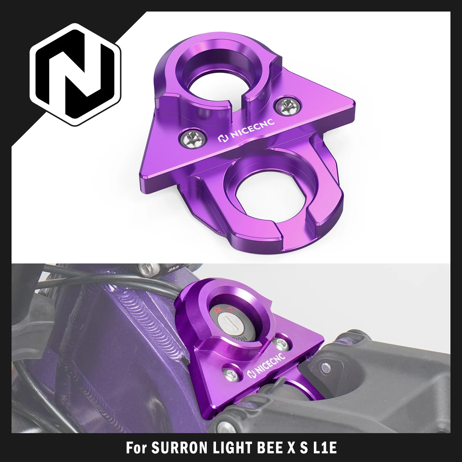 

NICECNC For Surron Light Bee X Motocross Ignition Key Switch Plate Cover Guard For Sur-Ron Light Bee S L1E For Segway X160 X260