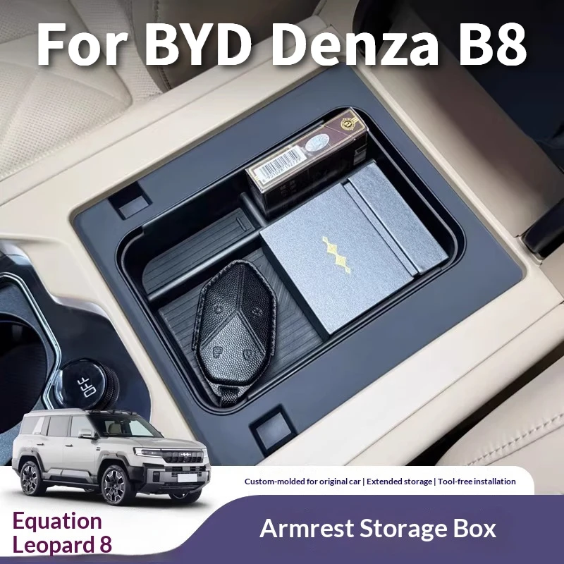 

For BYD Denza B8 Leopard 8 Fangchengbao bao8 Center Console Refrigerator ABS Interior Accessory Storage Box