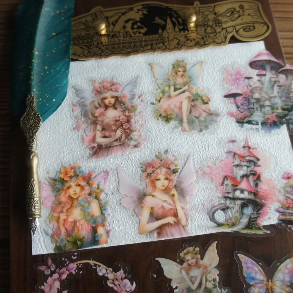 

28pcs Princess Meet Elf Beautiful Dress Carriage Castle Garden Style PVC Sticker Scrapbooking DIY Gift Packing Decoration Tag