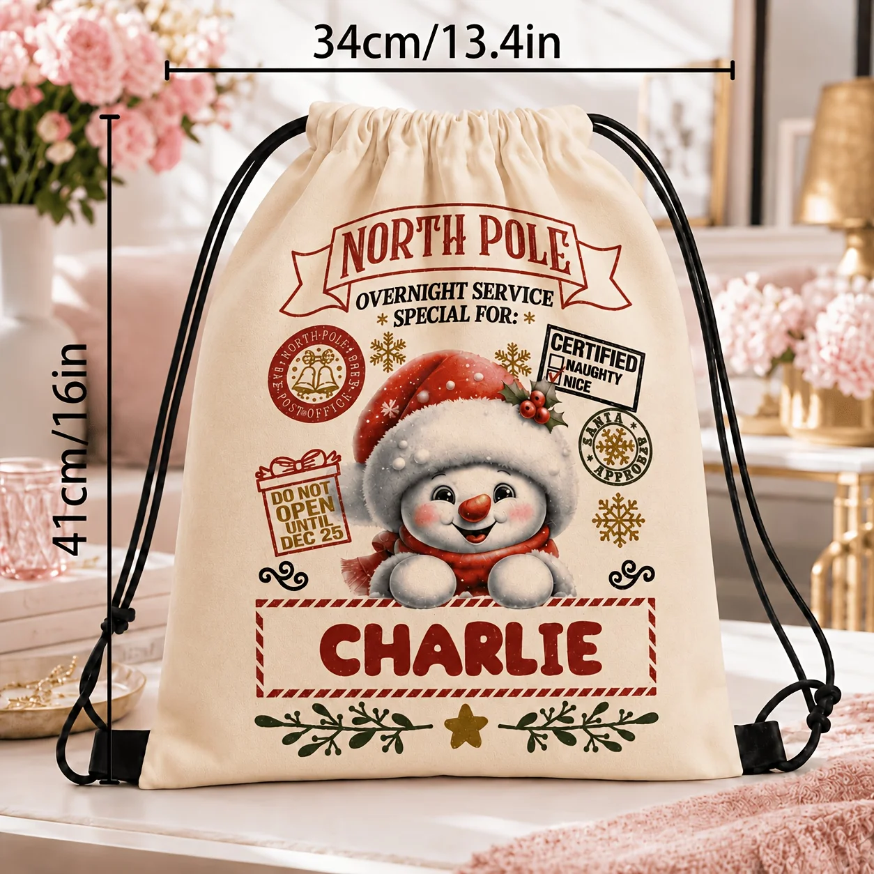 Mochila de cordão com boneco d - Food Storage Name avaliação e preço