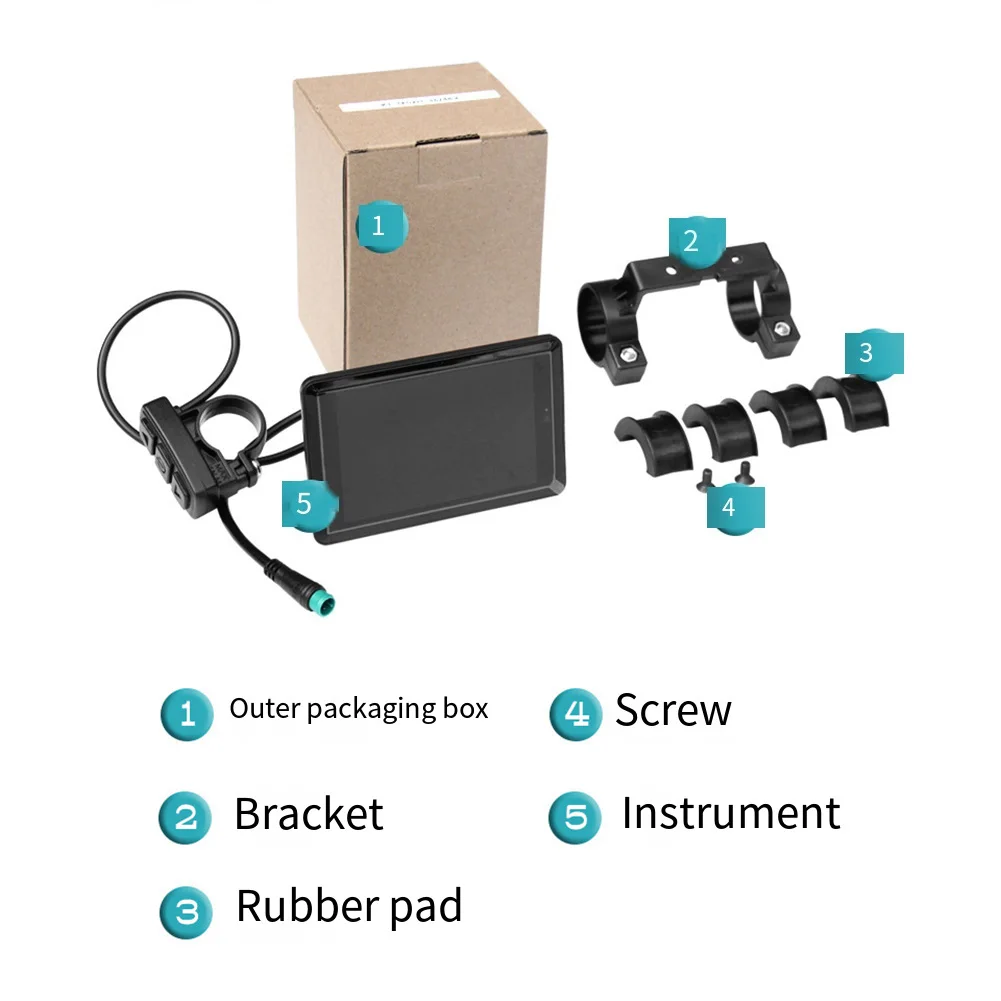 

Waterproof 5 Pin Connector for KT Ebike Display TF02H 36V 48V Instrument Panel with Fault Code and Speed Display