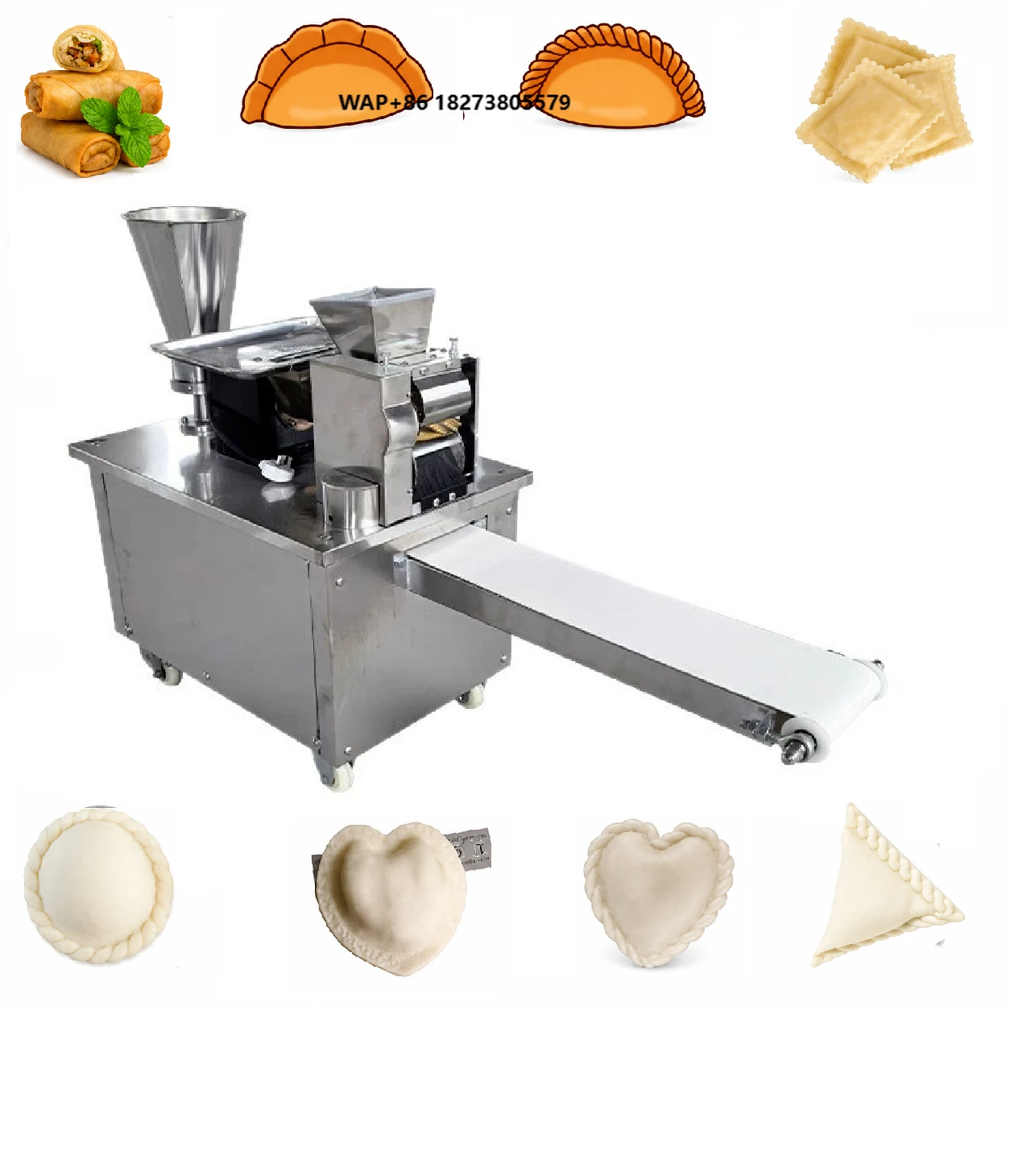 Commercial Gyoza Empanada Samosa Chinese Dumpling Stuffing-filling Wrapper-making Machine Automatic  Gyoza Dumpling Machine