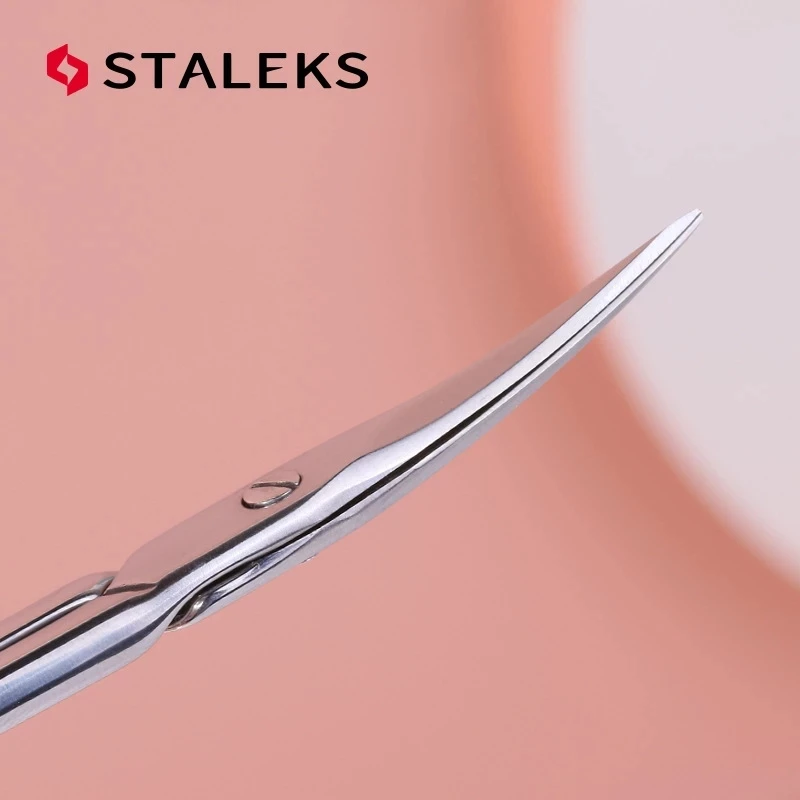 1pc STALEKS SC-11-1 Stainless Steel Dead Skin Scissors Manicure Pre-treatment Bending Eyebrow Scissors Care To Remove Barbs Tool