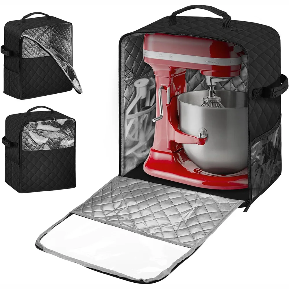 Küchen-Staubschutz, wasserdichte Standmixer-Abdeckung mit Gerätschieber-Basis und Aufbewahrungstaschen für 4,5–8 Quart KitchenAid Mixer