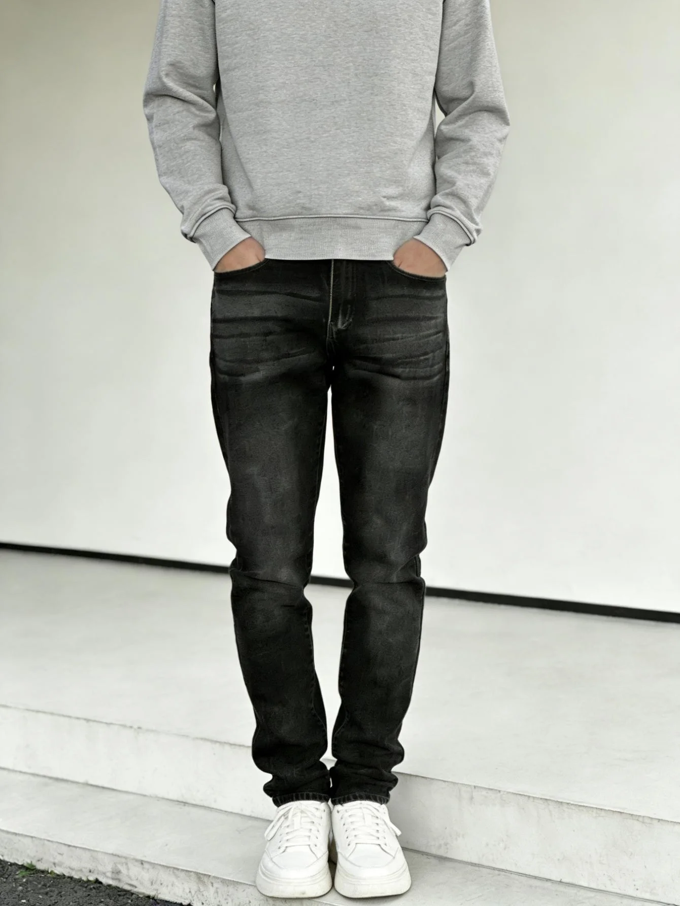 Men's High Street Deconstructed Design Slim Fit Skinny Jeans